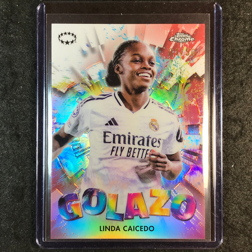 2024-25 Topps Chrome UEFA Women's LINDA CAICEDO Golazo Rose Gold 1/50 #15