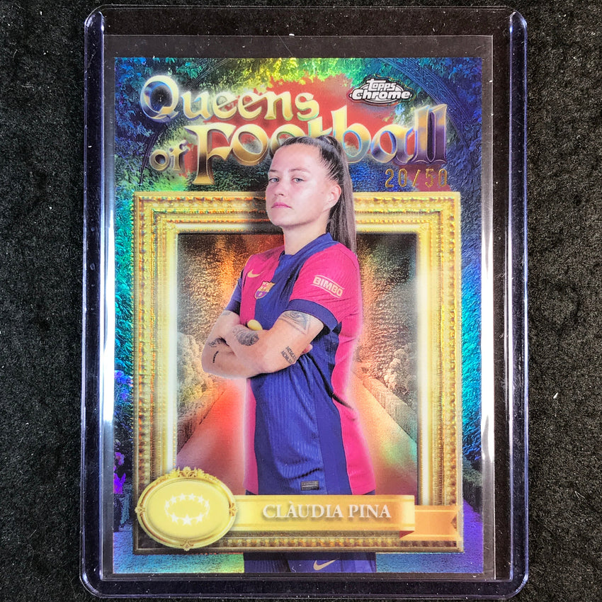 2024-25 Topps Chrome UEFA Women's CLAUDIA PINA Queens of Football Gold 20/50 #1