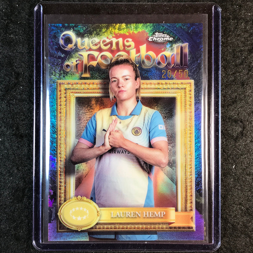 2024-25 Topps Chrome UEFA Women's LAUREN HEMP Queens of Football Rose Gold 20/50