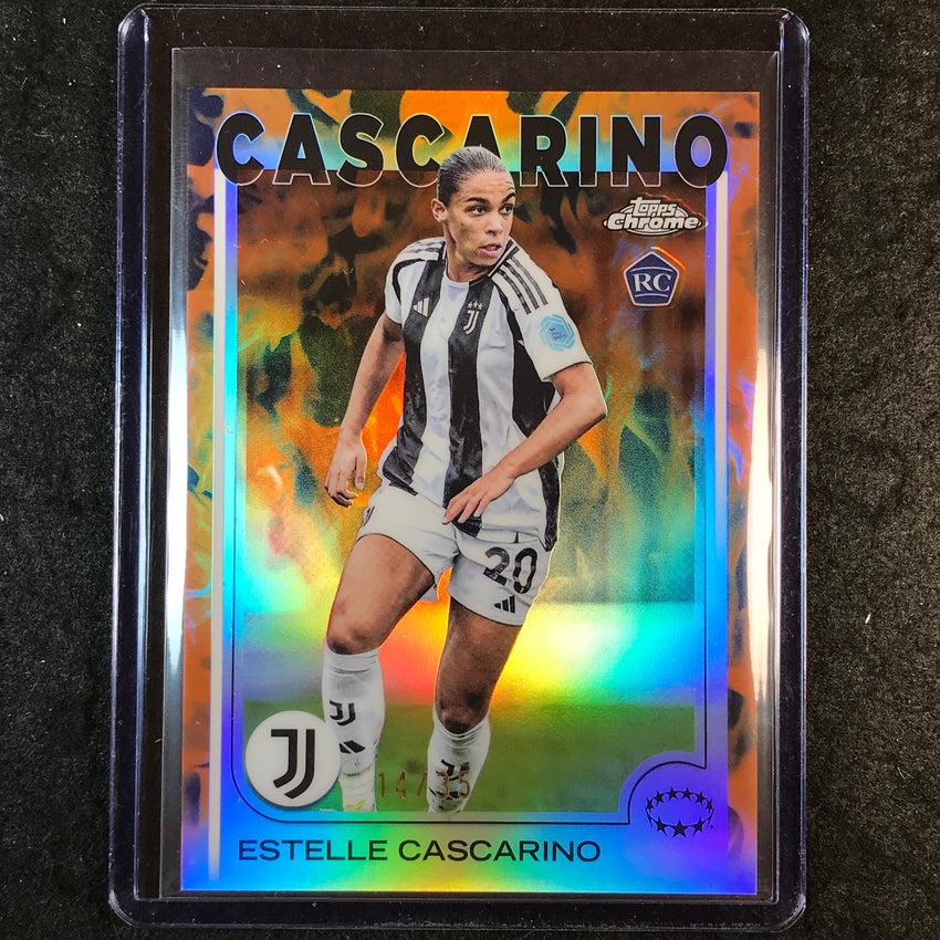 2024-25 Topps Chrome UEFA Women's ESTELLE CASCARINO Rookie Base Inferno 14/35 #56