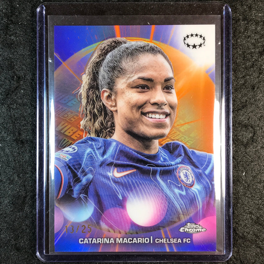 2024-25 Topps Chrome UEFA Women's CATARINA MACARIO Vibe Orange 13/25 #4