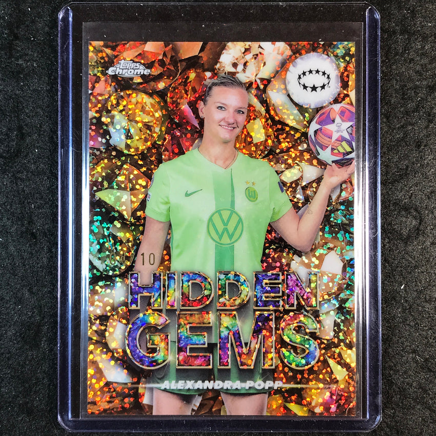 2024-25 Topps Chrome UEFA Women's ALEXANDRA POPP Hidden Gems Gold Speckle 4/10