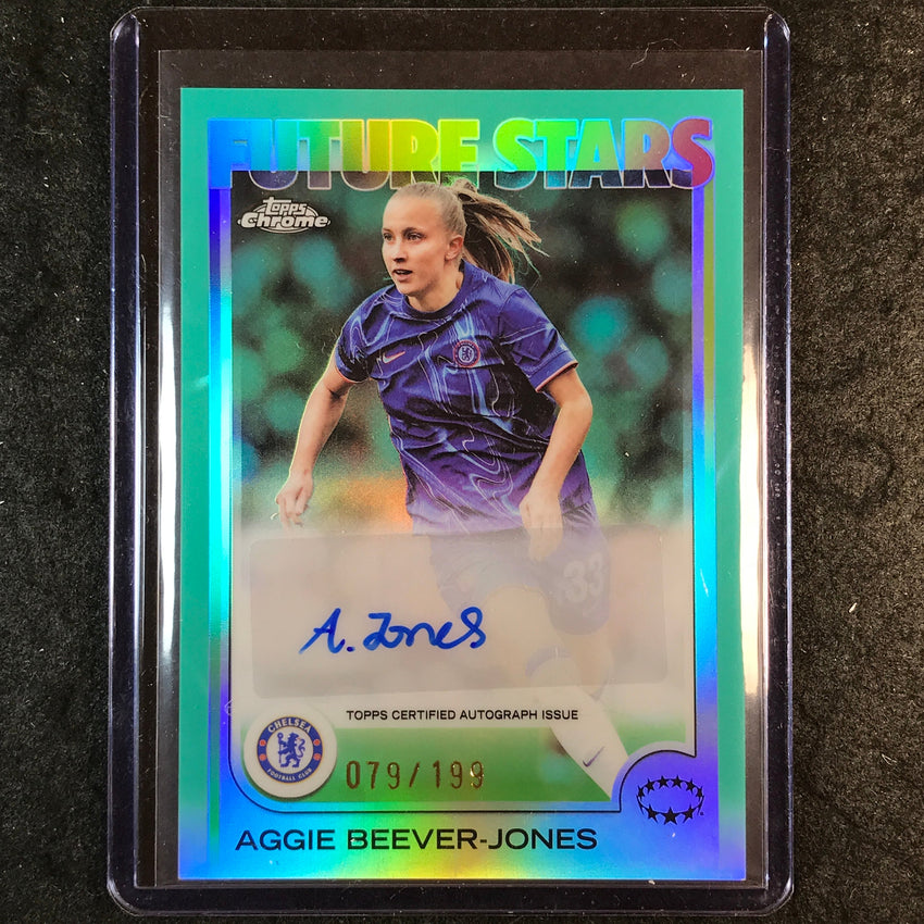 2024-25 Topps Chrome UEFA Women's AGGIE BEEVER-JONES Future Auto Aqua 79/199