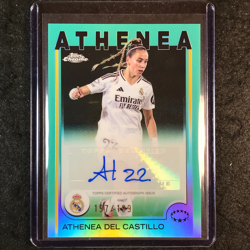 2024-25 Topps Chrome UEFA Women's ATHENEA DEL CASTILLO Base Auto Aqua 197/199