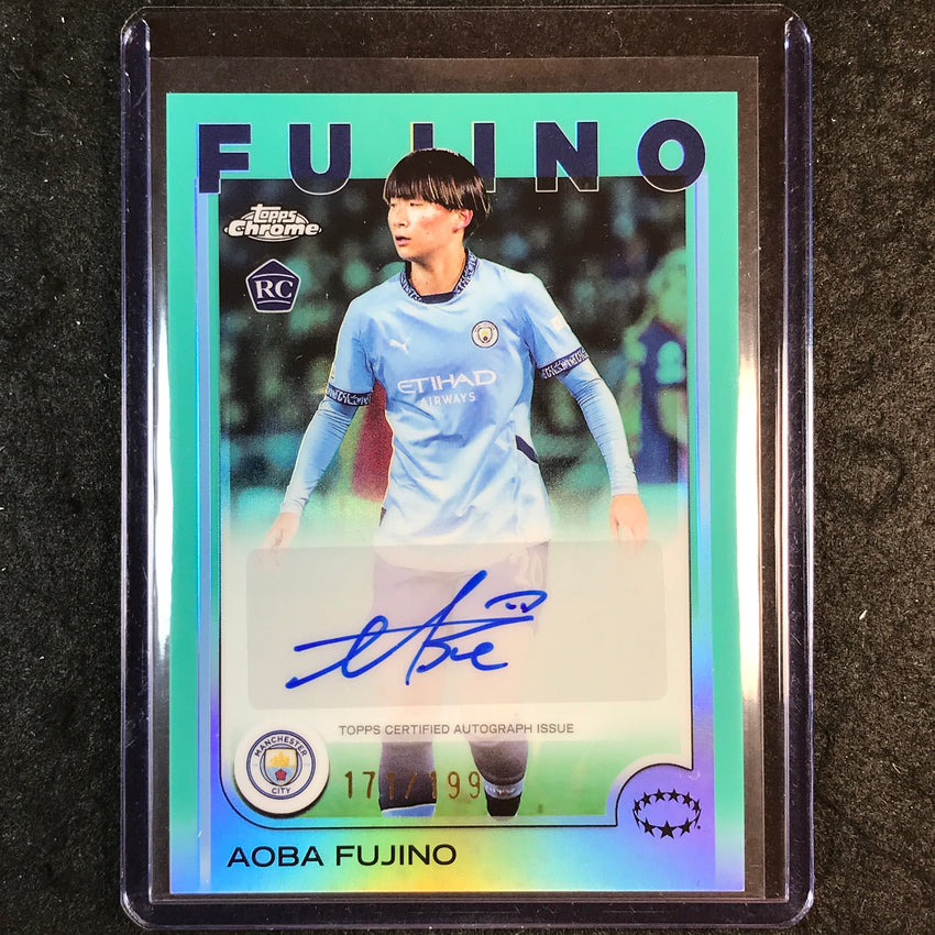 2024-25 Topps Chrome UEFA Women's AOBA FUJINO Base Rookie Auto Aqua 171/199