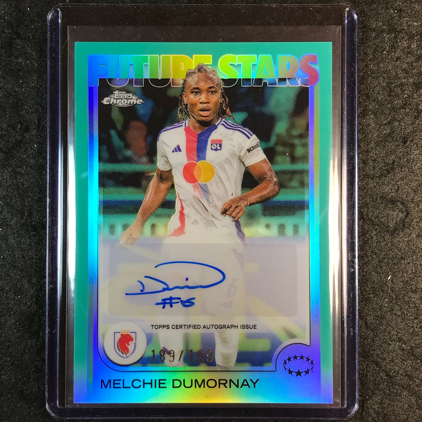 2024-25 Topps Chrome UEFA Women's MELCHIE DUMORNAY Future Auto Aqua 189/199