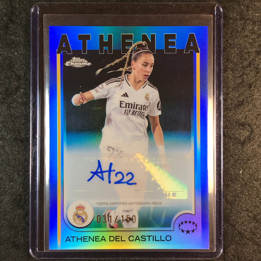 2024-25 Topps Chrome UEFA Women's ATHENEA DEL CASTILLO Base Auto Blue 31/150