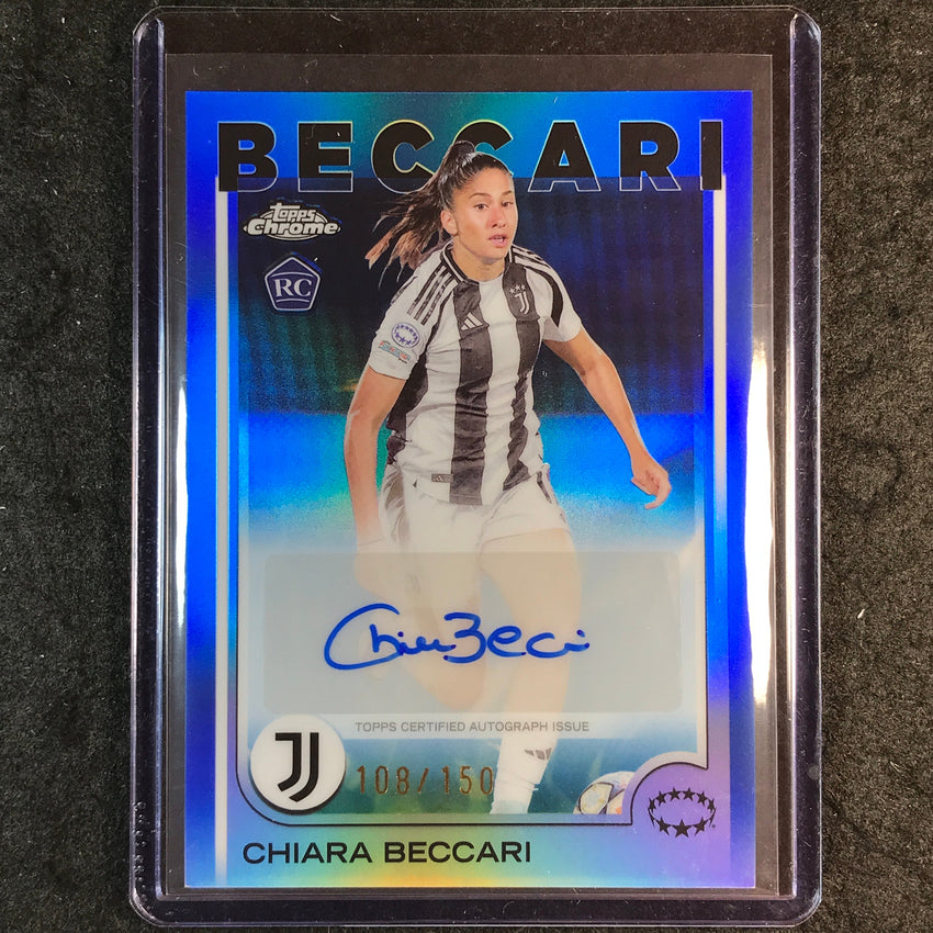 2024-25 Topps Chrome UEFA Women's CHIARA BECCARI Base Auto Blue 108/150