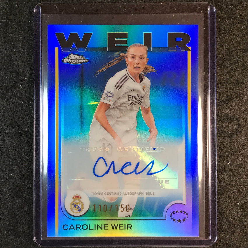 2024-25 Topps Chrome UEFA Women's CAROLINE WEIR Base Auto Blue 110/150