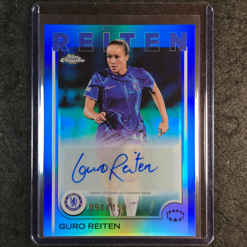 2024-25 Topps Chrome UEFA Women's GURO REITEN Base Auto Blue 94/150