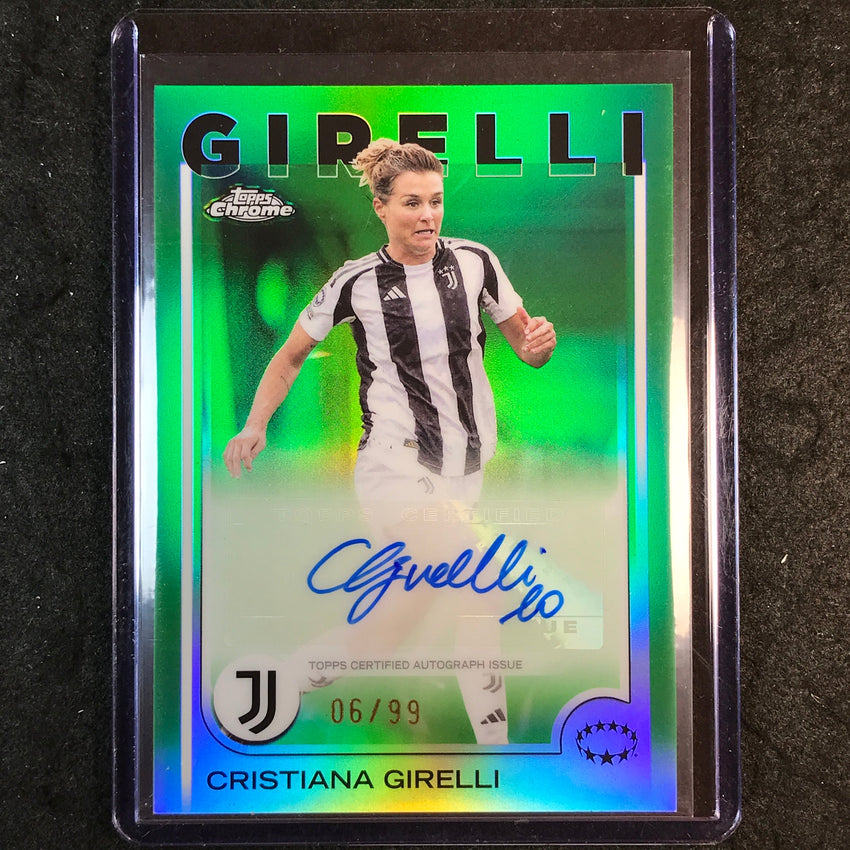 2024-25 Topps Chrome UEFA Women's CRISTIANA GIRELLI Base Auto Green 6/99