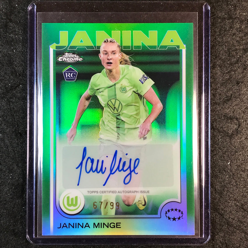 2024-25 Topps Chrome UEFA Women's JANINA MINGE Base Rookie Auto Green 67/99