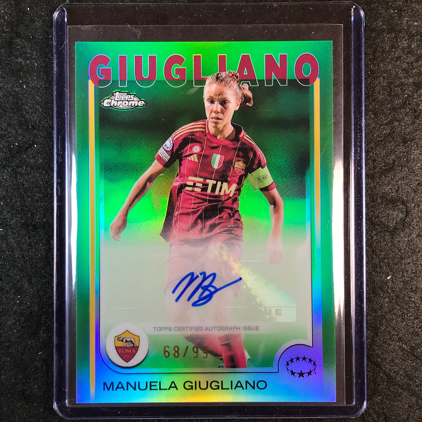2024-25 Topps Chrome UEFA Women's MANUELA GIUGLIANO Base Auto Green 68/99