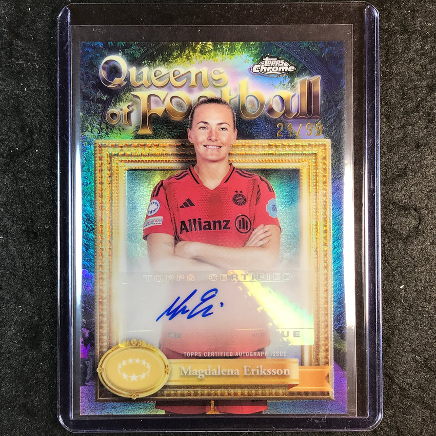 2024-25 Topps Chrome UEFA Women's ERIKSSON Queens of Football Auto Green 21/99