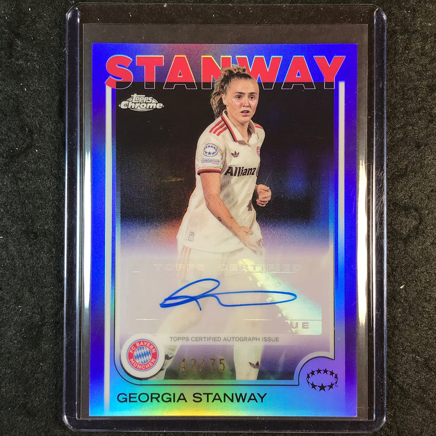 2024-25 Topps Chrome UEFA Women's GEORGIA STANWAY Base Auto Purple 42/75