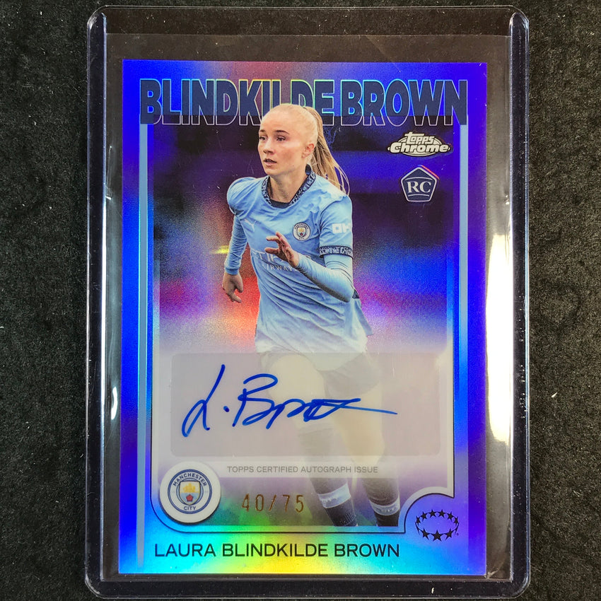 2024-25 Topps Chrome UEFA Women's LAURA BLINDKILDE BROWN Base Rookie Auto 40/75