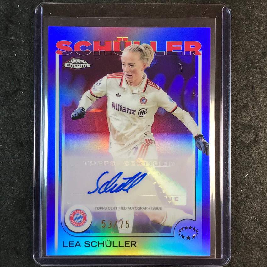 2024-25 Topps Chrome UEFA Women's LEA SCHULLER Base Auto Purple 53/75
