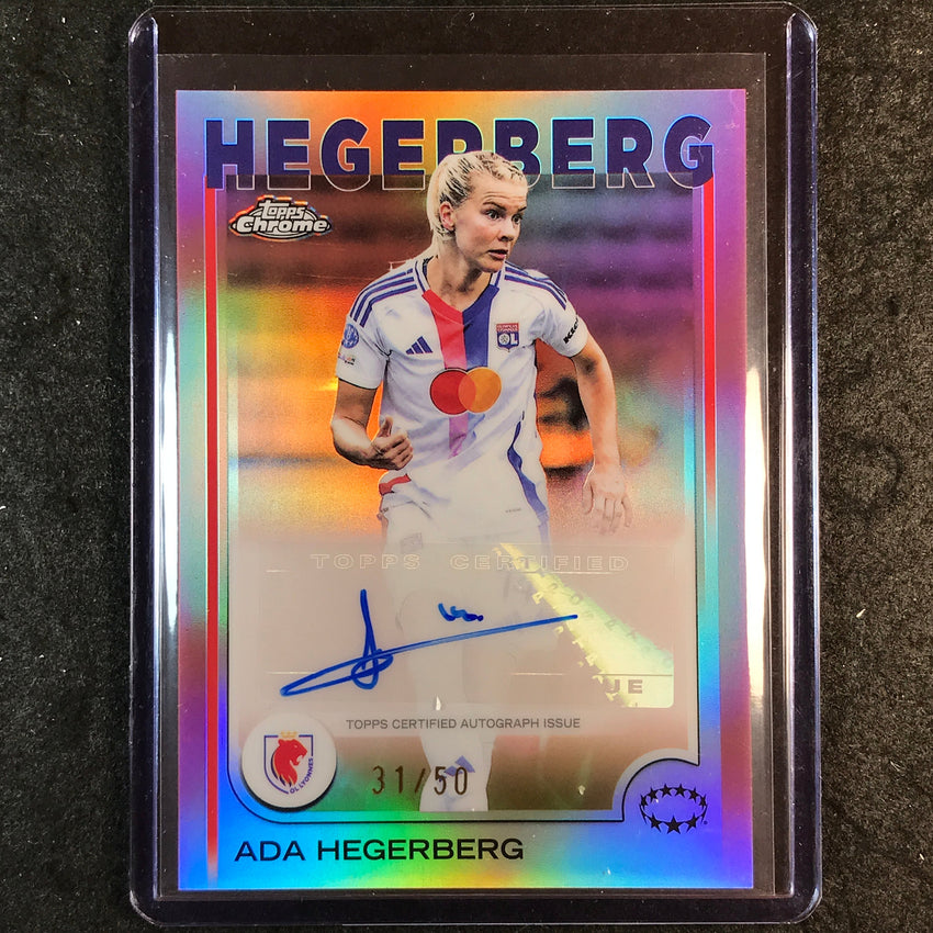 2024-25 Topps Chrome UEFA Women's ADA HEGERBERG Base Auto Rose Gold 31/50