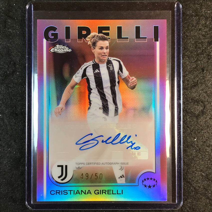 2024-25 Topps Chrome UEFA Women's CRISTIANA GIRELLI Base Auto Rose Gold 49/50