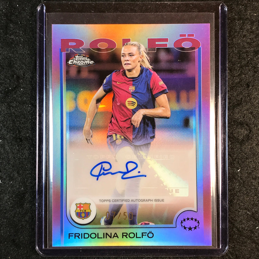 2024-25 Topps Chrome UEFA Women's FRIDOLINA ROLFO Base Auto Rose Gold 7/50