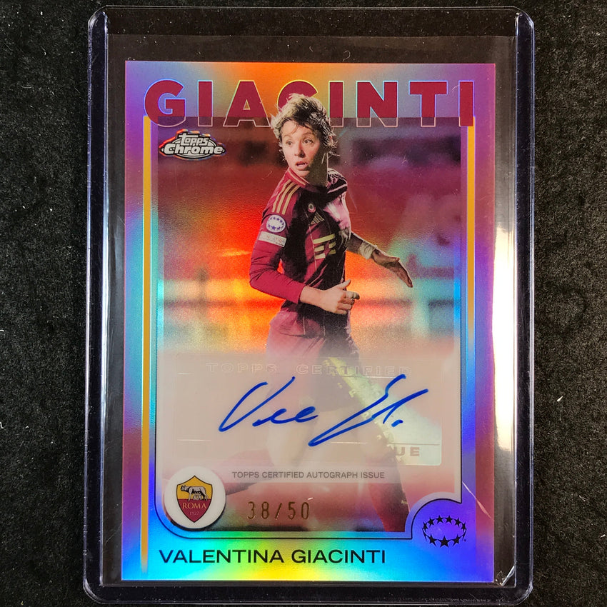 2024-25 Topps Chrome UEFA Women's VALENTINA GIACINTI Base Auto Rose Gold 38/50