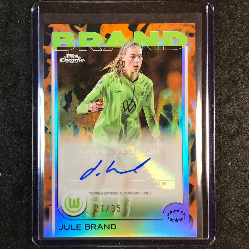 2024-25 Topps Chrome UEFA Women's JULE BRAND Base Auto Inferno 21/35