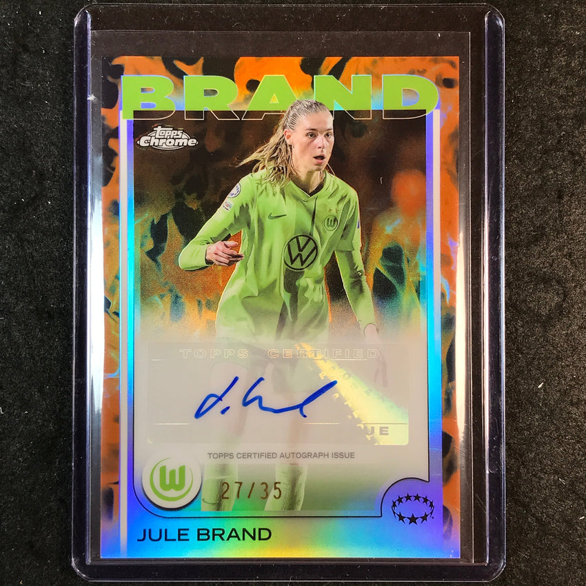2024-25 Topps Chrome UEFA Women's JULE BRAND Base Auto Inferno 27/35