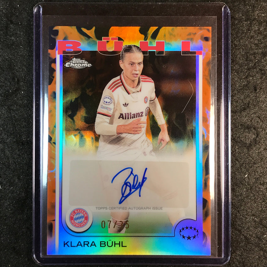2024-25 Topps Chrome UEFA Women's KLARA BUHL Base Auto Inferno 7/35