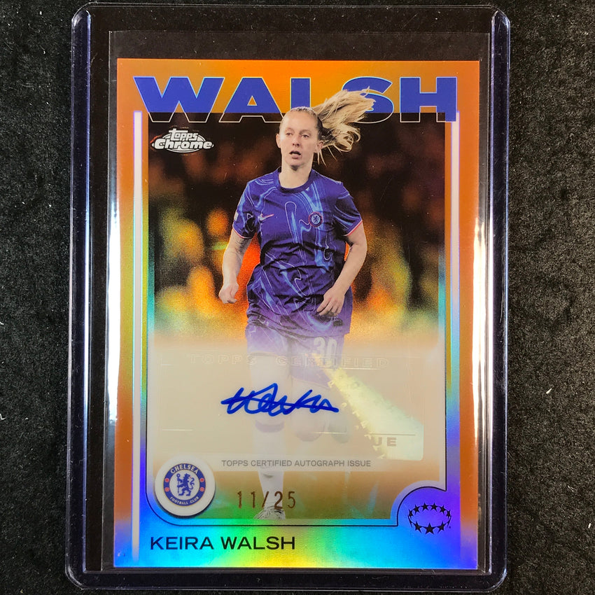 2024-25 Topps Chrome UEFA Women's KEIRA WALSH Base Auto Orange 11/25