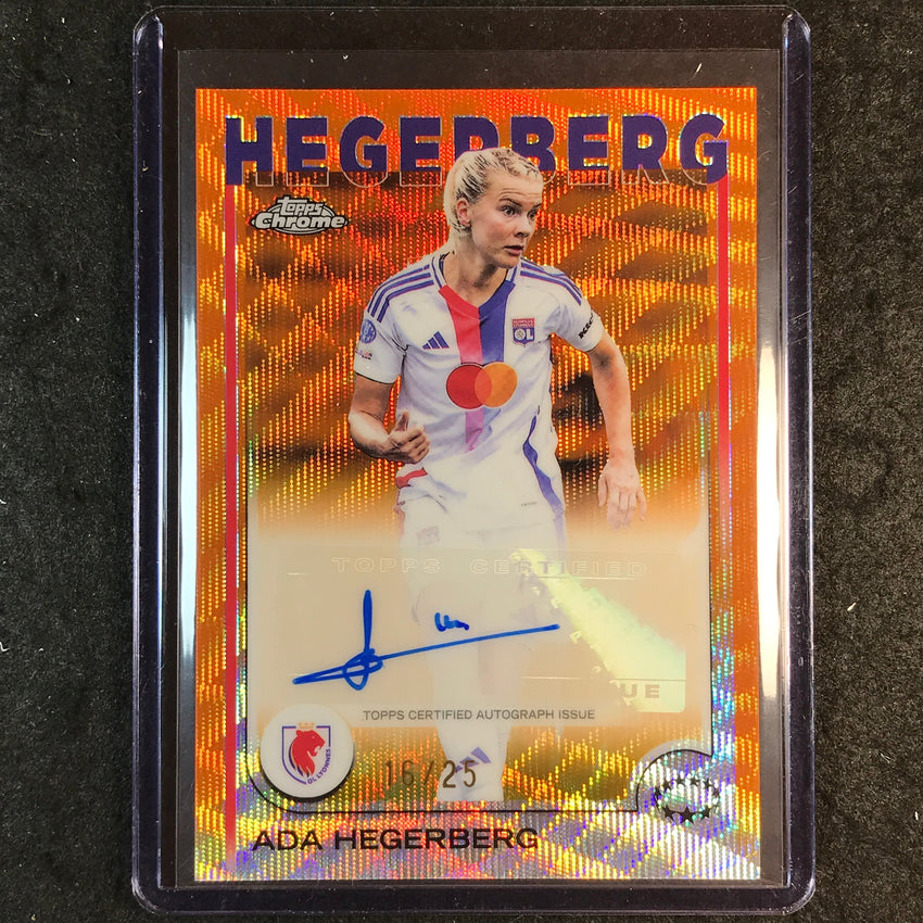 2024-25 Topps Chrome UEFA Women's ADA HEGERBERG Base Auto Orange Wave 16/25