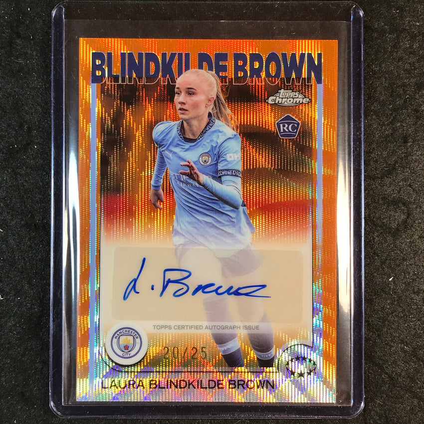 2024-25 Topps Chrome UEFA Women's BLINDKILDE BROWN Rookie Auto Orange Wave 20/25