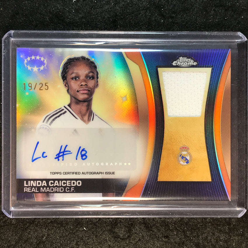 2024-25 Topps Chrome UEFA Women's LINDA CAICEDO Premium Relic Auto Orange 19/25