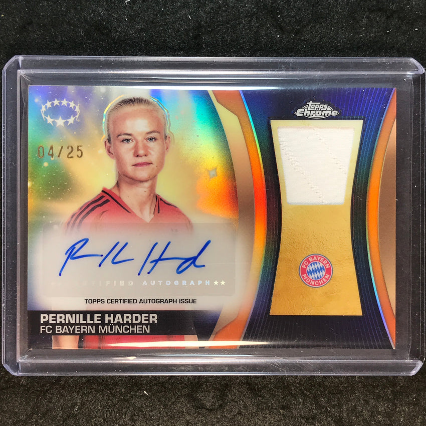 2024-25 Topps Chrome UEFA Women's PERNILLE HARDER Premium Relic Auto Orange 4/25