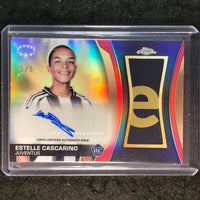 2024-25 Topps Chrome UEFA Women's ESTELLE CASCARINO Relic Rookie Auto Red 3/5