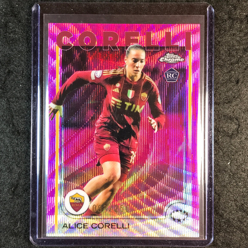 2024-25 Topps Chrome UEFA Women's ALICE CORELLI Rookie Pink Wave /250 #28