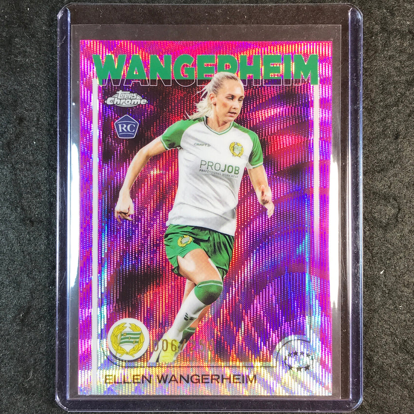2024-25 Topps Chrome UEFA Women's ELLEN WANGERHEIM Rookie Pink Wave /250 #34
