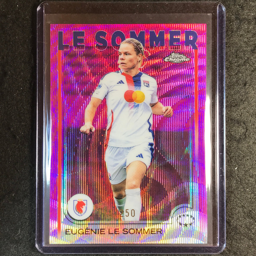 2024-25 Topps Chrome UEFA Women's EUGENIE LE SOMMER Pink Wave /250 #39