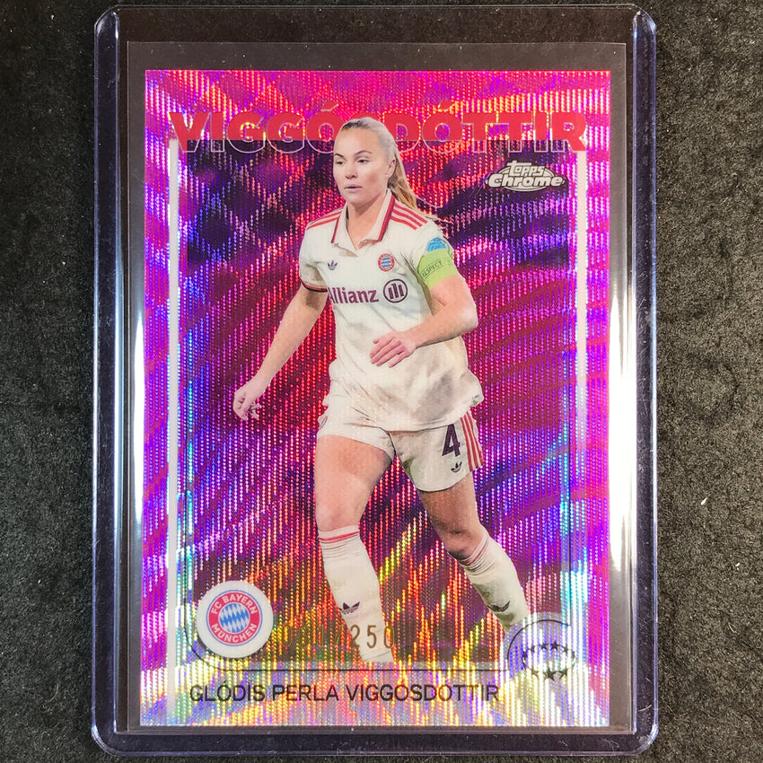 2024-25 Topps Chrome UEFA Women's GLODIS PERLA VIGGOSDOTTIR Pink Wave /250 #64