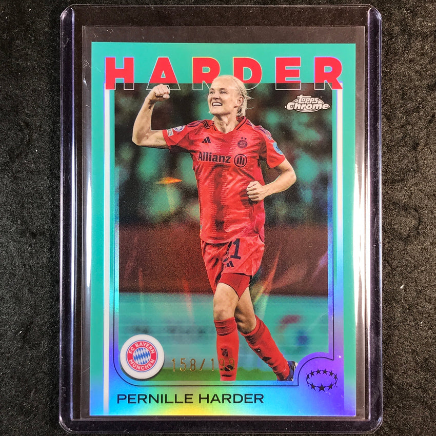 2024-25 Topps Chrome UEFA Women's PERNILLE HARDER Aqua /199 #25