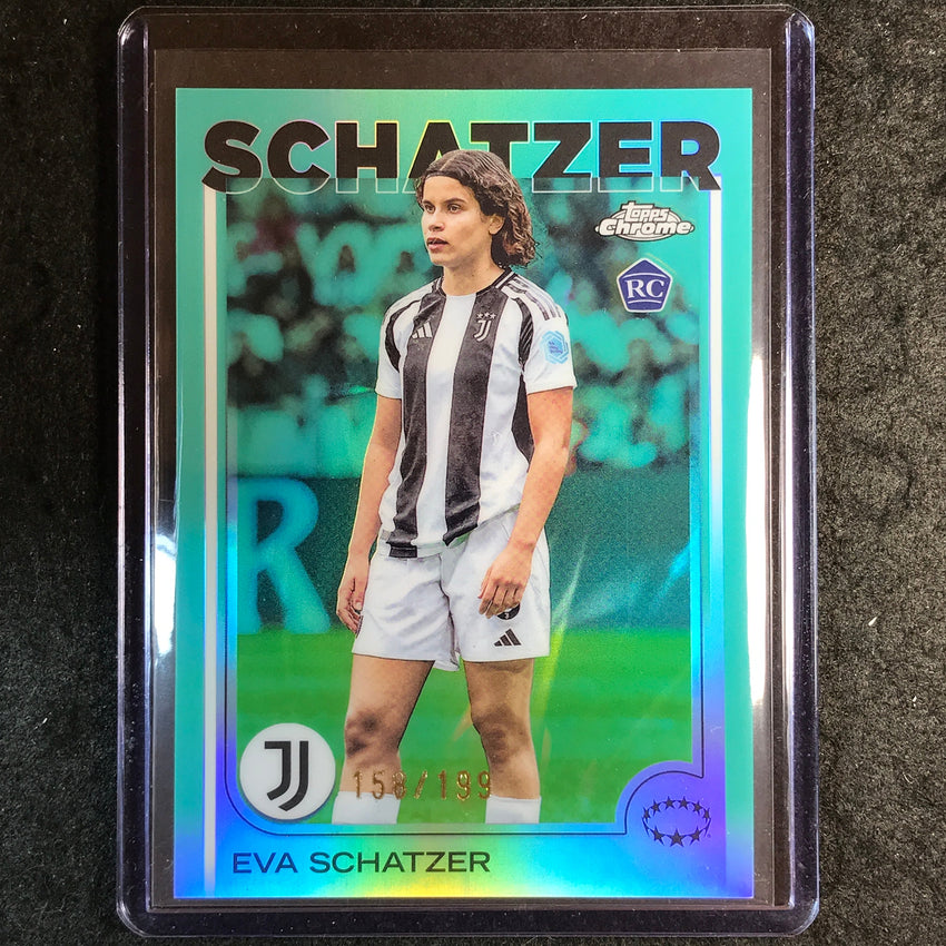 2024-25 Topps Chrome UEFA Women's EVA SCHATZER Rookie Aqua /199 #51
