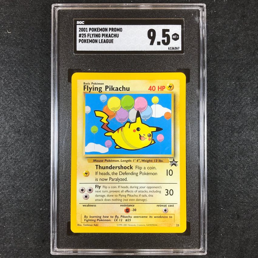SGC 9.5 Flying Pikachu - 25 - 2001 Pokemon League Black Star Promo 267