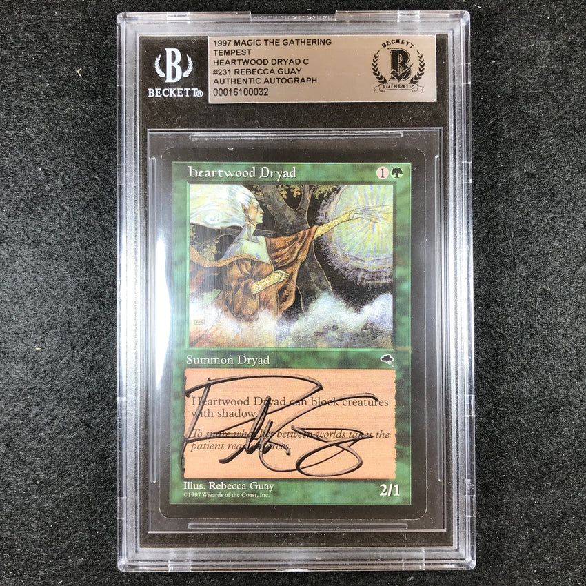 BGS Authentic Autograph Heartwood Dryad - Rebecca Guay 1997 Magic The Gatheting Tempest 032