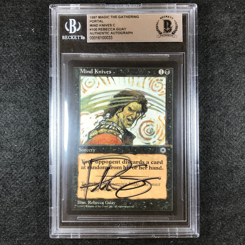 BGS Authentic Autograph Mind Knives - Rebecca Guay 1997 Magic The Gathering Portal 033