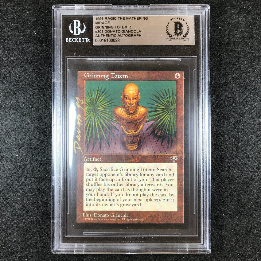 BGS Authentic Autograph Grinning Totem - Rebecca Guay 1996 Magic The Gathering Mirage 028