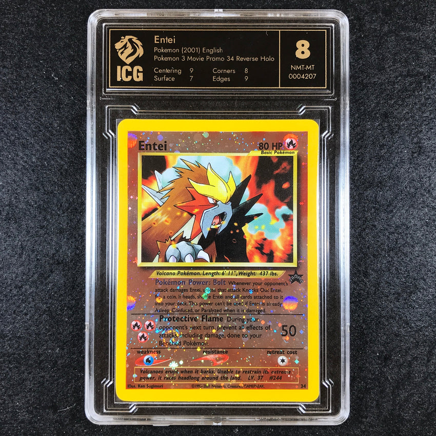 Icg 8 Entei - 34 - Reverse Holo 2001 Pokemon Movie Black Star Promo 207