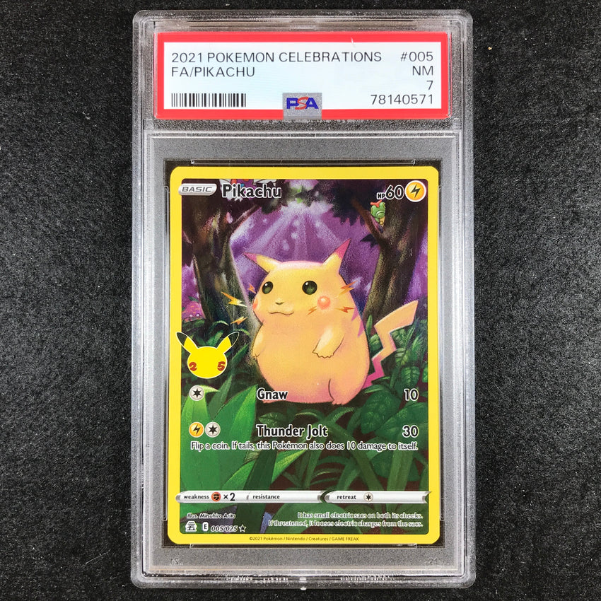 PSA 7 Pikachu - 005/025 - Ultra Rare Full Art Celebrations 571