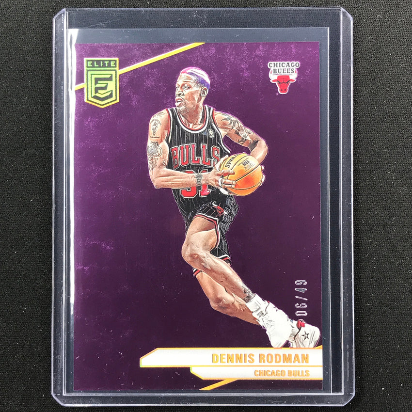 2023-24 Donruss Elite Dennis Rodman Base Purple 6/49 No 46