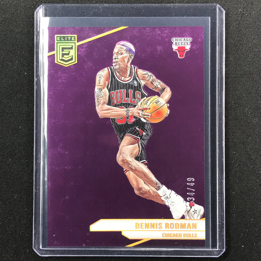 2023-24 Donruss Elite Dennis Rodman Base Purple 34/49 No 46