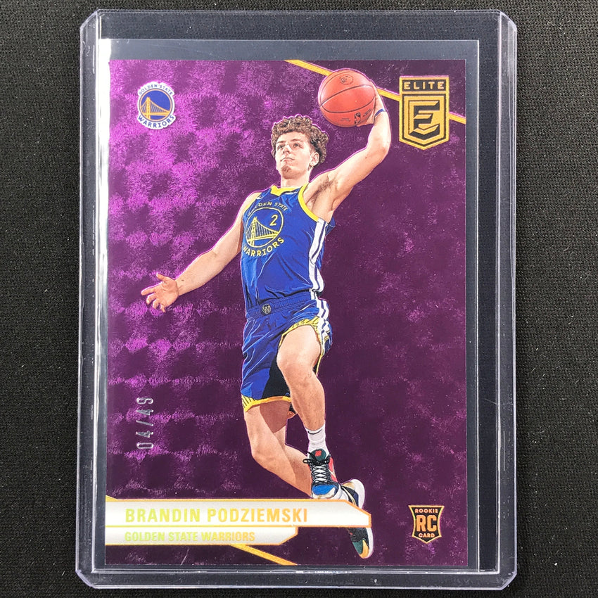 2023-24 Donruss Elite Brandin Podziemski Rookie Base Purple 4/49 No 208
