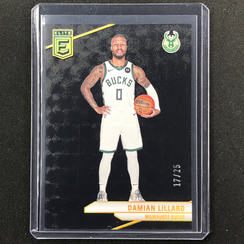 2023-24 Donruss Elite Damian Lillard Base Black 17/25 #92